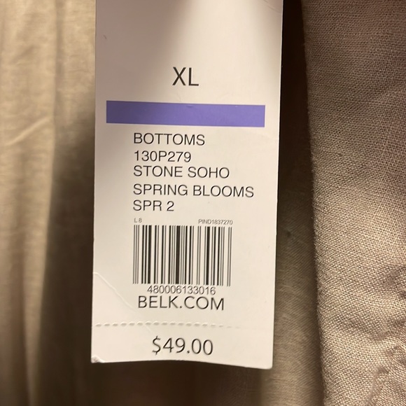 New Directions Cropped Linen-Blend Pants XL - Picture 8 of 12